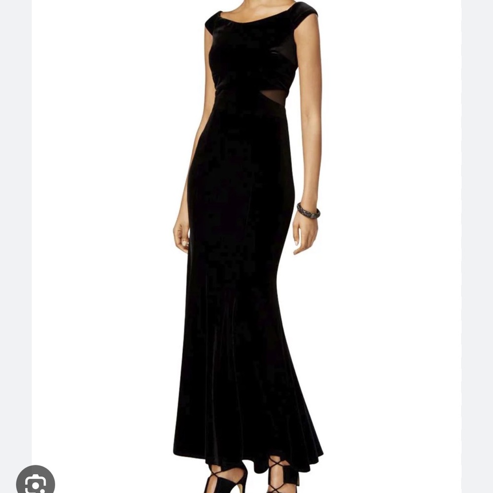 XSCAPE Velvet Illusion Maxi Dress